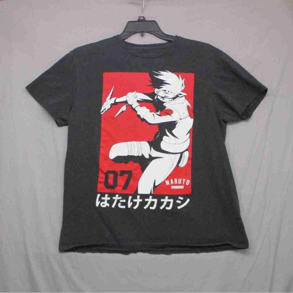 Naruto Graphic Print T-Shirt Black Men Size L‎